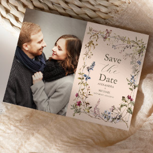 Photo Elegant Vintage Floral Wedding Save The Date