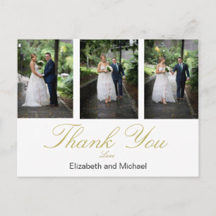 Photo Elegant Wedding Thank You Postcard