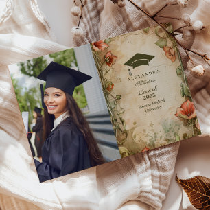Photo Elegant Wildflower Bloom Graduation Party  Announcement
