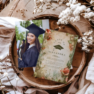 Photo Elegant Wildflower Bloom Graduation Party Invitation