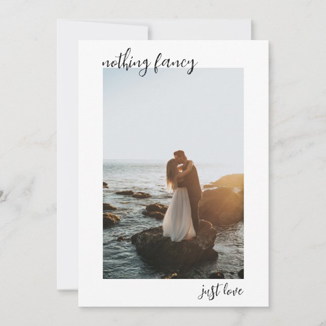 Photo Elopement Wedding Announcement Card (Front)