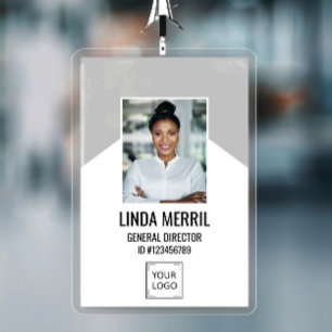 Photo Employee Company Logo Security GRAY ID Badge