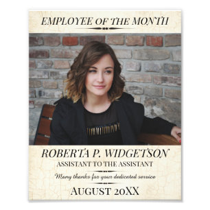 Photo employee of the month aged paper print