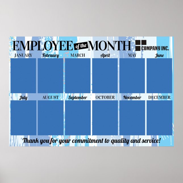 Photo employee of the month recognition display poster (Front)
