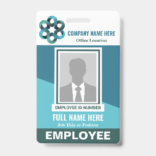Photo Employee Tricolor Any Colour Template ID Badge