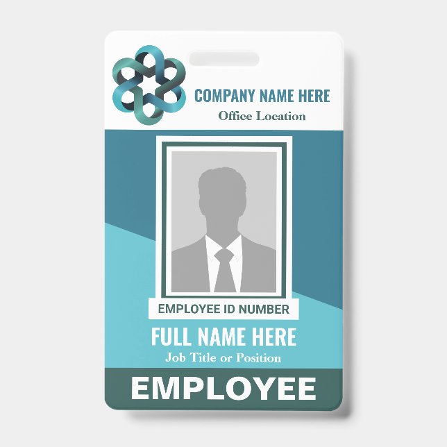 Photo Employee Tricolor Any Colour Template ID Badge (Front)