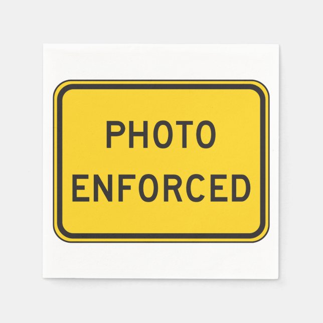 Photo Enforced Sign Paper Napkins (Front)