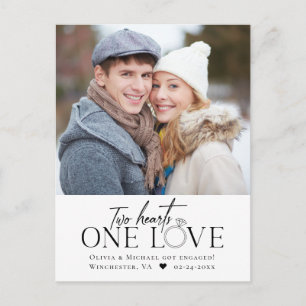 Photo Engagement Announcement One Love Postcard