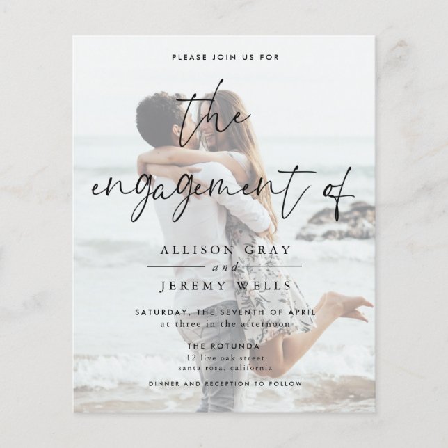 Photo Engagement Invitation (Front)