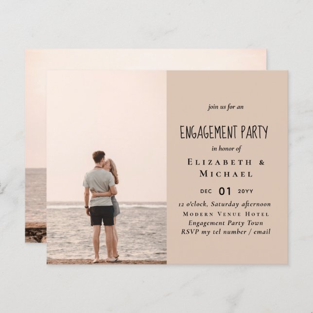 PHOTO ENGAGEMENT INVITATION ANNOUNCEMENT Budget (Front/Back)