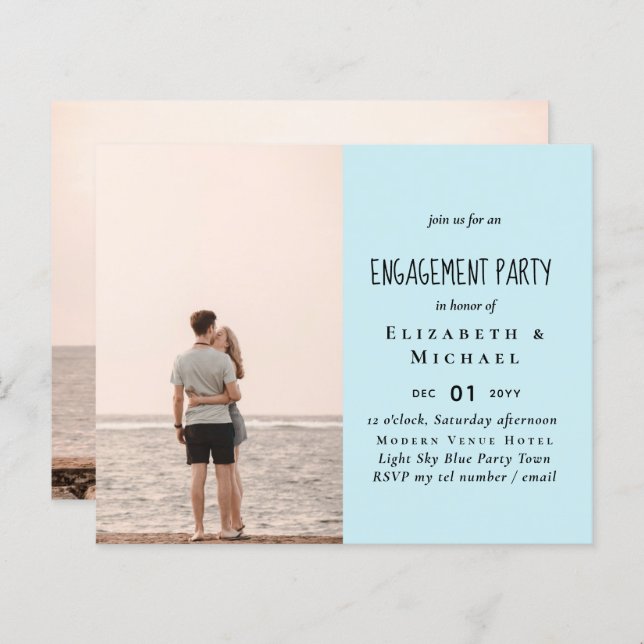 PHOTO ENGAGEMENT INVITATION ANNOUNCEMENT Budget (Front/Back)