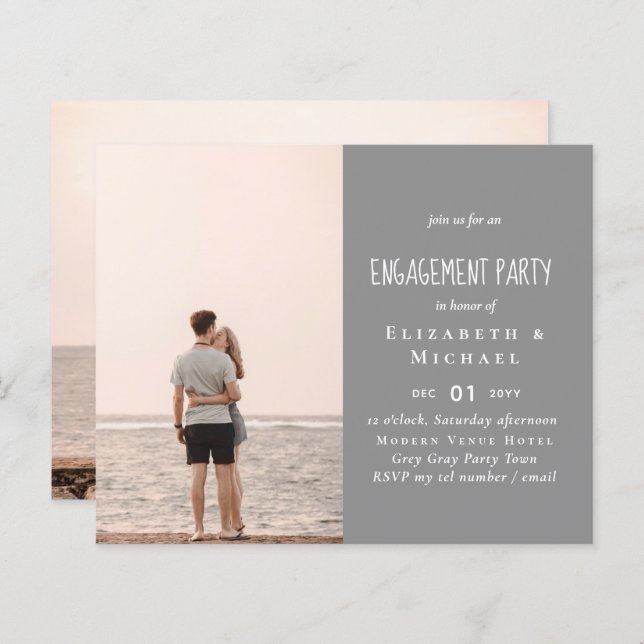 PHOTO ENGAGEMENT INVITATION ANNOUNCEMENT Budget (Front/Back)