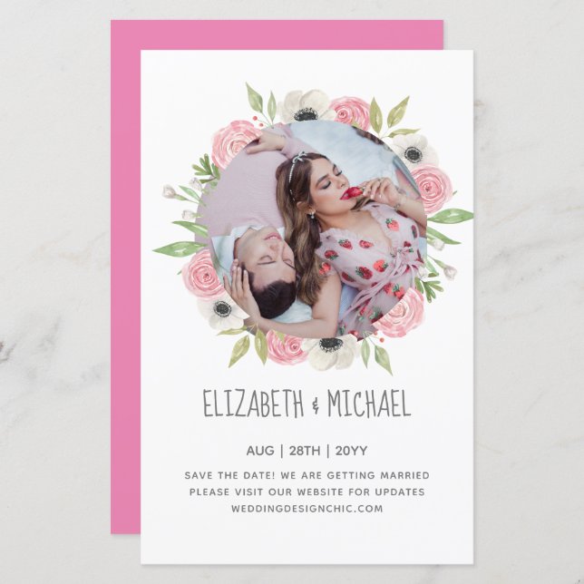 PHOTO Engagement Party Invitations Announcements (Front/Back)