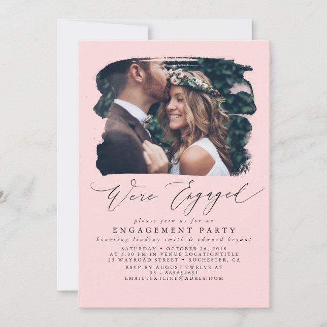 Photo Engagement Party Invitations - We're Engaged (Front)