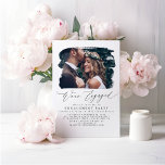 Photo Engagement Party Invitations - We're Engaged<br><div class="desc">Modern white engagement party photo invitations</div>