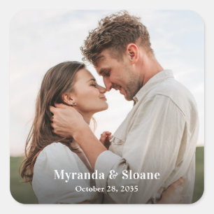 Photo Engagement Party Square Sticker