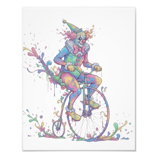 Photo Enlargement clown on a bike (Front)