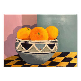 Photo enlargement of oranges painting