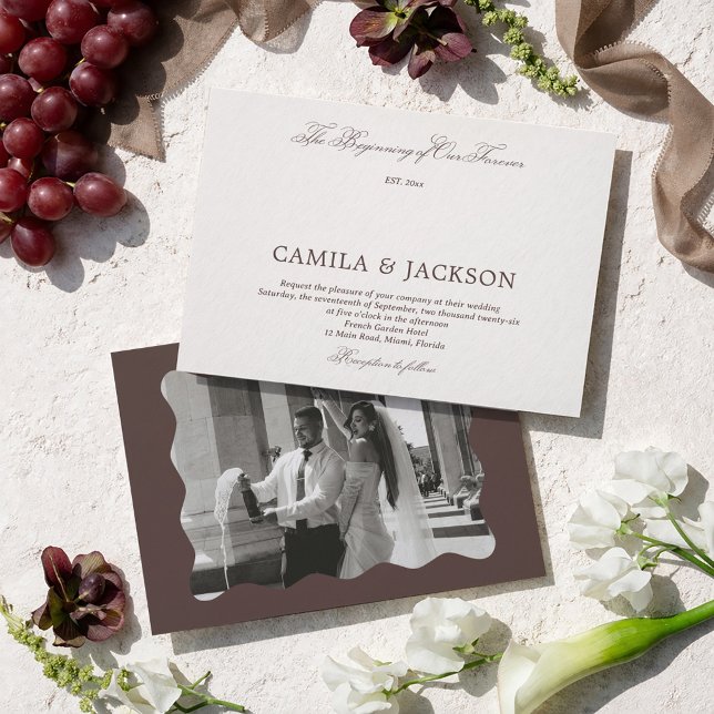 Photo Espresso Brown Wedding  Invitation (Creator Uploaded)
