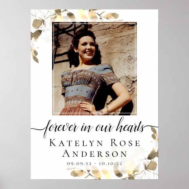 Photo Eucalyptus Funeral Welcome Sign (Front)