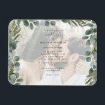 Photo Eucalyptus Wedding Invitation Magnet<br><div class="desc">Wedding Invitation flexible magnet.  Eucalyptus.  Watercolor.</div>