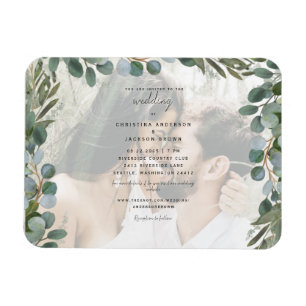 Photo Eucalyptus Wedding Invitation Magnet