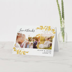 Photo Eucalyptus Wedding Thank You Foil Greeting Card