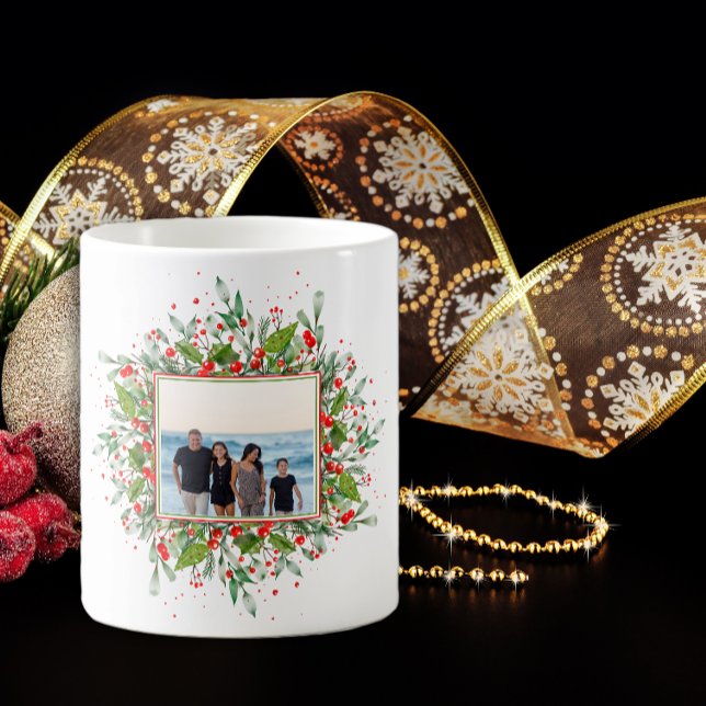 Photo family Christmas Green Red Coffee Mug (Creator Uploaded)
