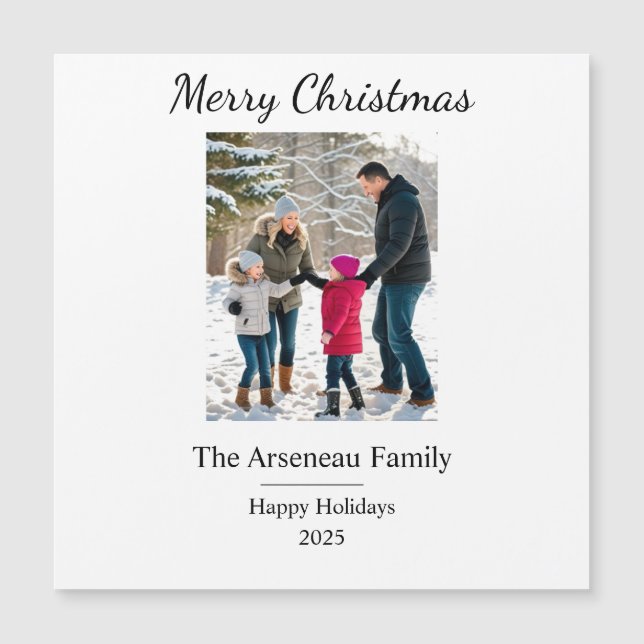 PHOTO Family Christmas Holiday Minimal Personalise (Front)