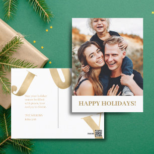 Photo Family Joy Holiday Christmas Faith Scripture Postcard