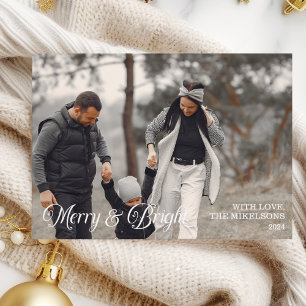 Photo Family Merry & Bright Christmas  Holiday Card