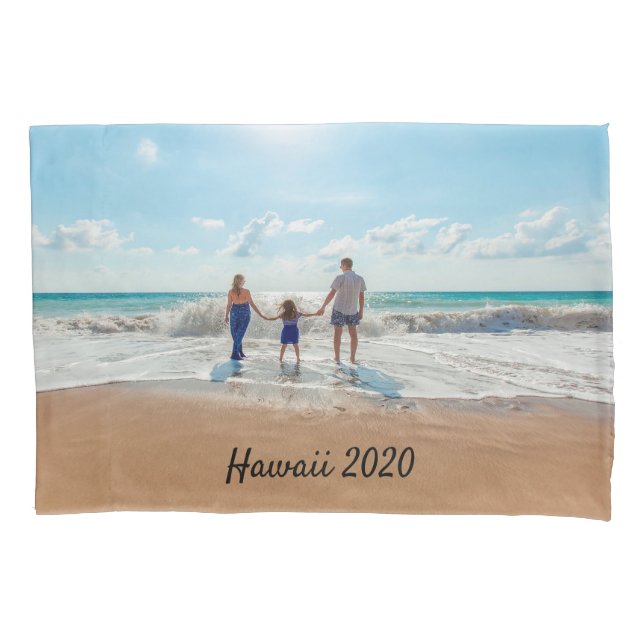 Photo family summer vacation  pillowcase (Front)