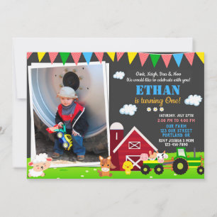 Photo Farm birthday invitation Barnyard birthday