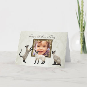 Photo Father's Day card with siamese cats