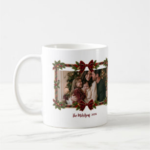 Photo Festive Plaid Christmas Grandmillennial Styl Coffee Mug