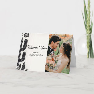 Photo Fiesta Cactus Floral Mexican Wedding Thank You Card