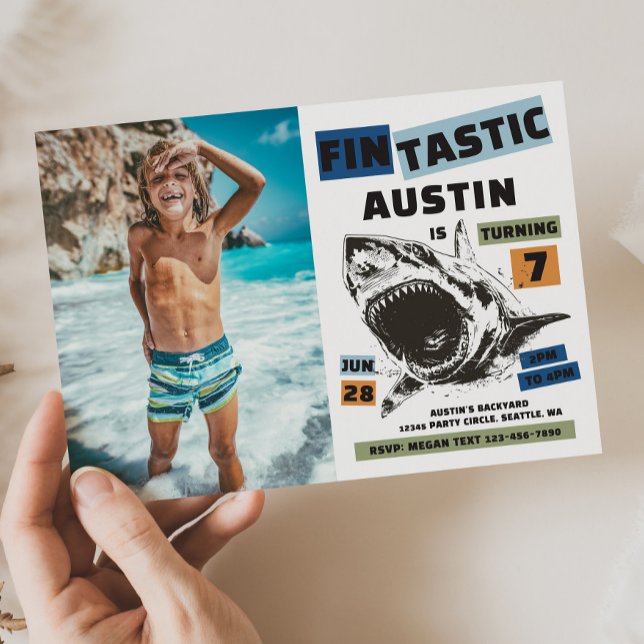 Photo Fin-Tastic Shark Birthday Invitation (Creator Uploaded)