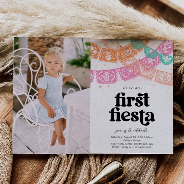 Photo First Fiesta Birthday Invitation (Creator Uploaded)