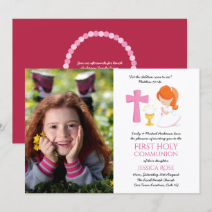 PHOTO First Holy Communion Invites Girl RED Hair