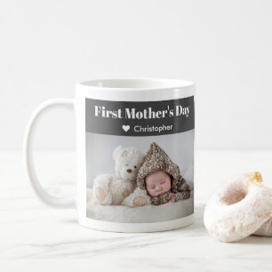 Photo First Mother's Day Modern Mommy Name Cute  Coffee Mug