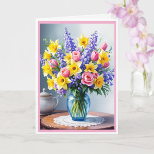 Photo First Mother's Day Spring Flowers Card