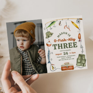 Photo Fishing 3rd Birthday Invitation