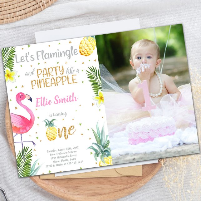 Photo Flamingo Invitations | Pineapple Invitations (Photo Flamingo Invitations | Pineapple Invitations)