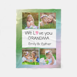 Photo Fleece Blanket for Grandma