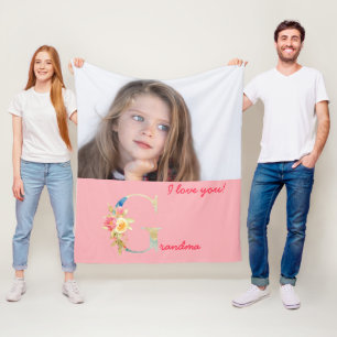 Photo Fleece Blanket For Grandma