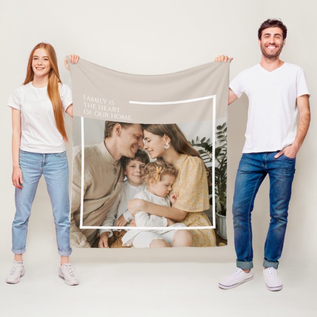 Photo Fleece Blanket with Message – Cosy & Modern (In Situ)