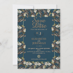 Photo Floral Chic Wedding Save the Date Invitation