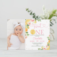 Photo Floral Citrus She's A Sweet One 1st Birthday