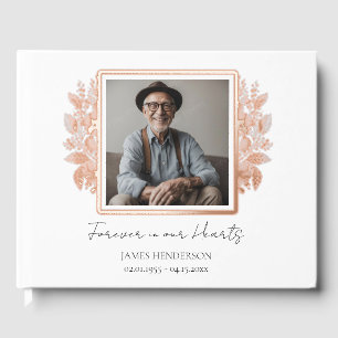 Photo Floral Frame Memorial Remembrance Guest Book