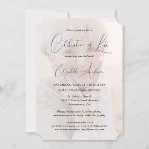 Photo Floral Funeral Celebration of Life Invitation